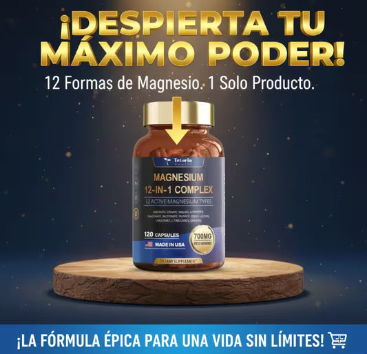 Magnesium 12-in-1 Complex. ¡DOBLE POTENCIA! Paga UNO y LÉVATE DOS Magnesium 12-in-1. ¡Stock Limitado!
